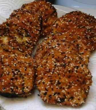 חציל מטוגן עם פירורי לחם