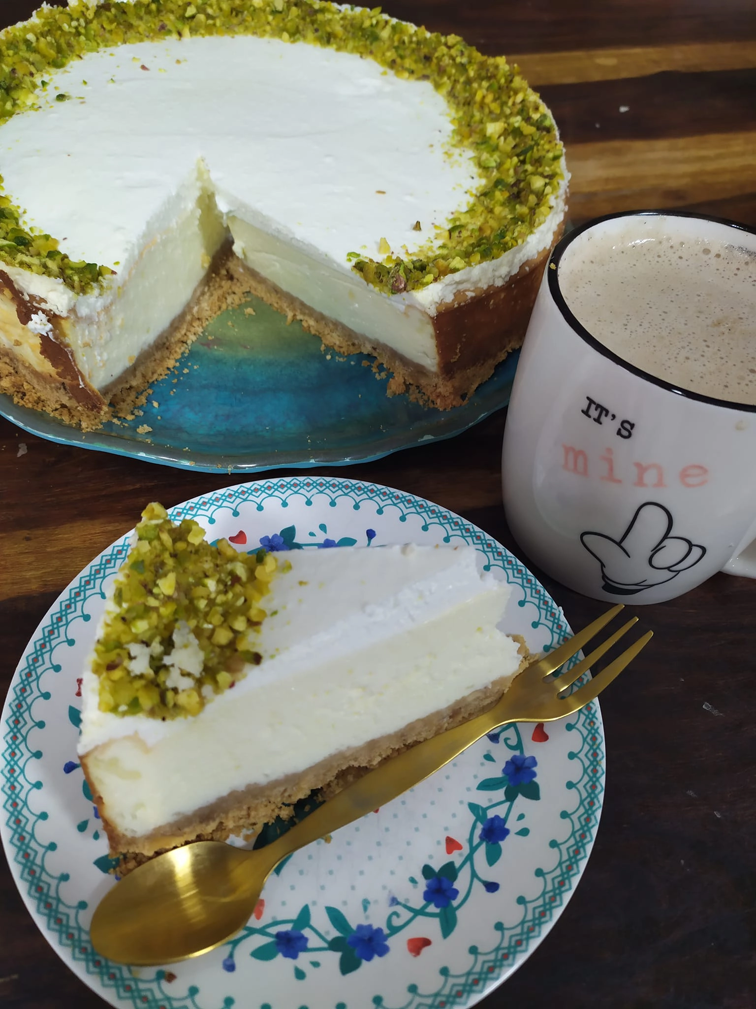 עוגת גבינה פיסטוק